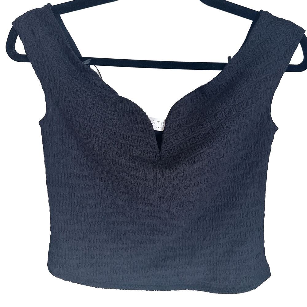 ASTR the Label Black Off the Shoulder Top